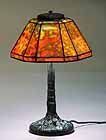 The 11" Zodiac Desk Lamp of Dr.Grotepass-Studios. Tiffany Lamps and Bronze Lamp Bases. Stained glass Designs of Tiffany Studios New York : Leaded glass Lamps, Lamp fixtures and Tiffany Bronze Items, Table lamps, Desk lamps, Floor lamps, Ceiling lamps, Hanging lamps