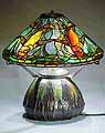 16" FISH CONE TIFFANY LAMP ON A MOSAIK BASE