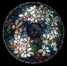 18" CLEMATIS TIFFANY LAMP ON LIONS PAW BASE